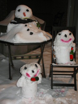 Snowmen having a party
